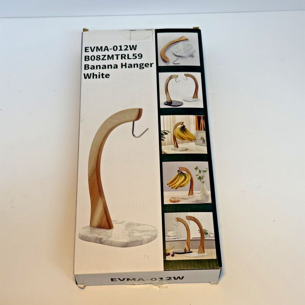 Everous Banana Hanger Marble Base, Modern Banana Holder Tree Stand with Hook New